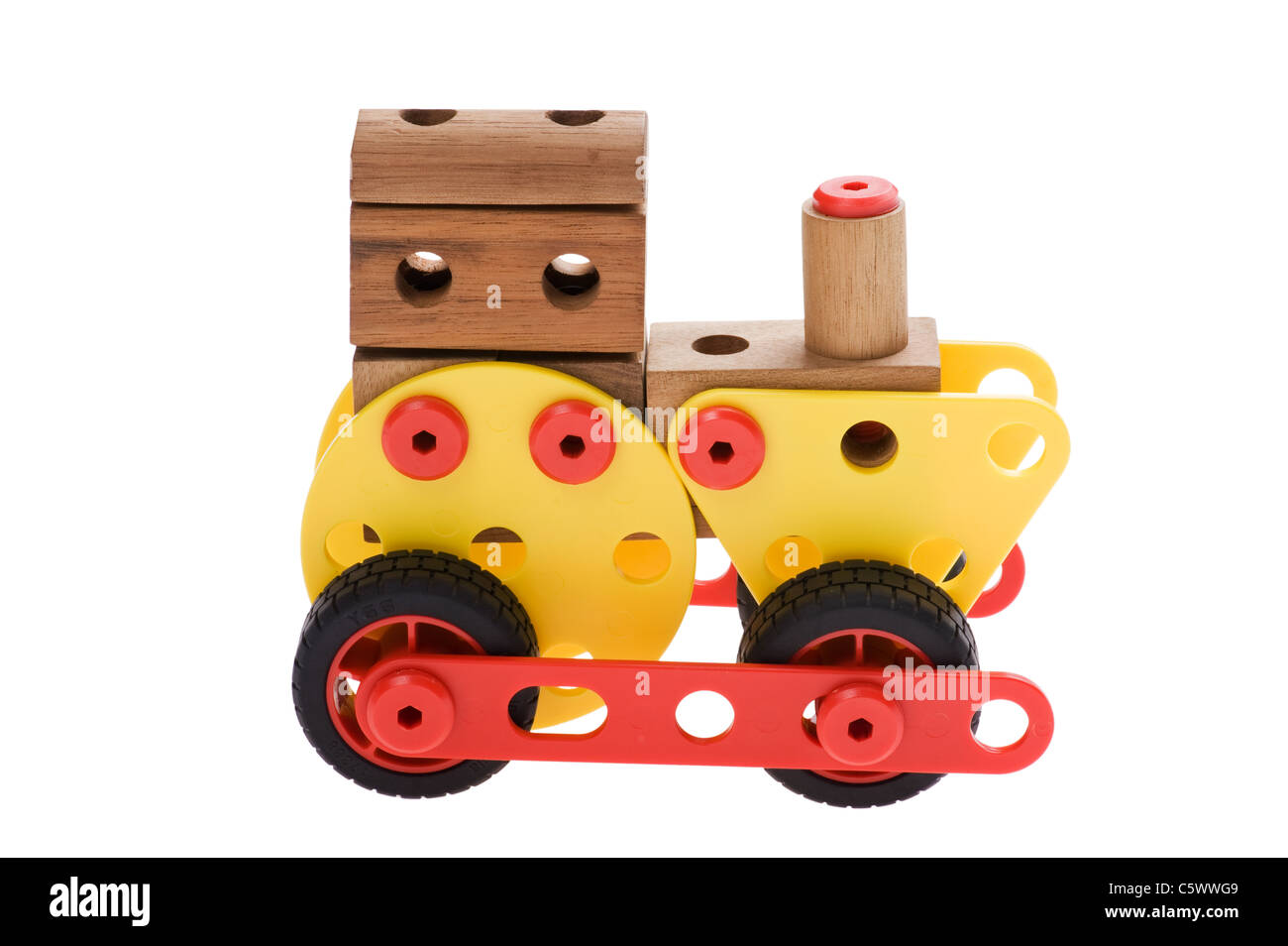 object on white - toy locomotive close up Stock Photo