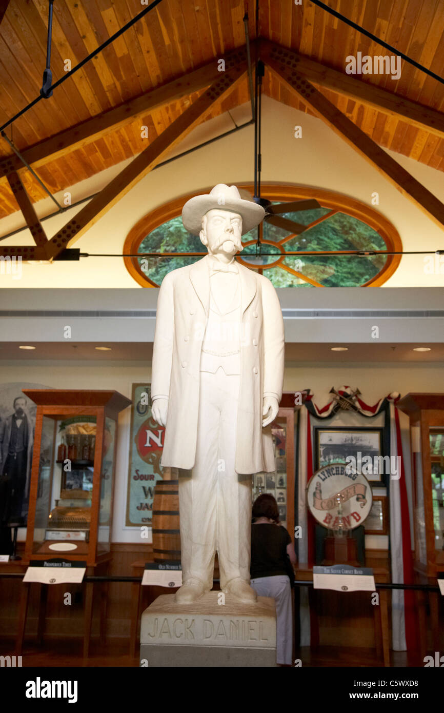 original jack daniel statue inside the visitors center jack daniels distillery Lynchburg , tennessee , usa Stock Photo