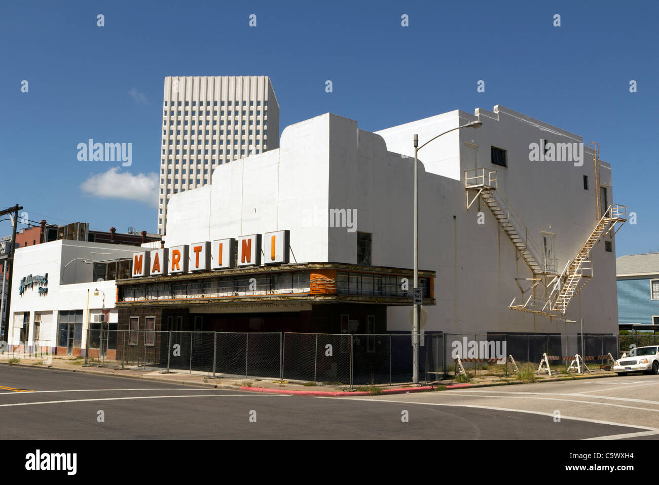 Damage sustained to the island of Galveston, Texas, during Hurricane Ike which remains present nearly 3 years later. Stock Photo