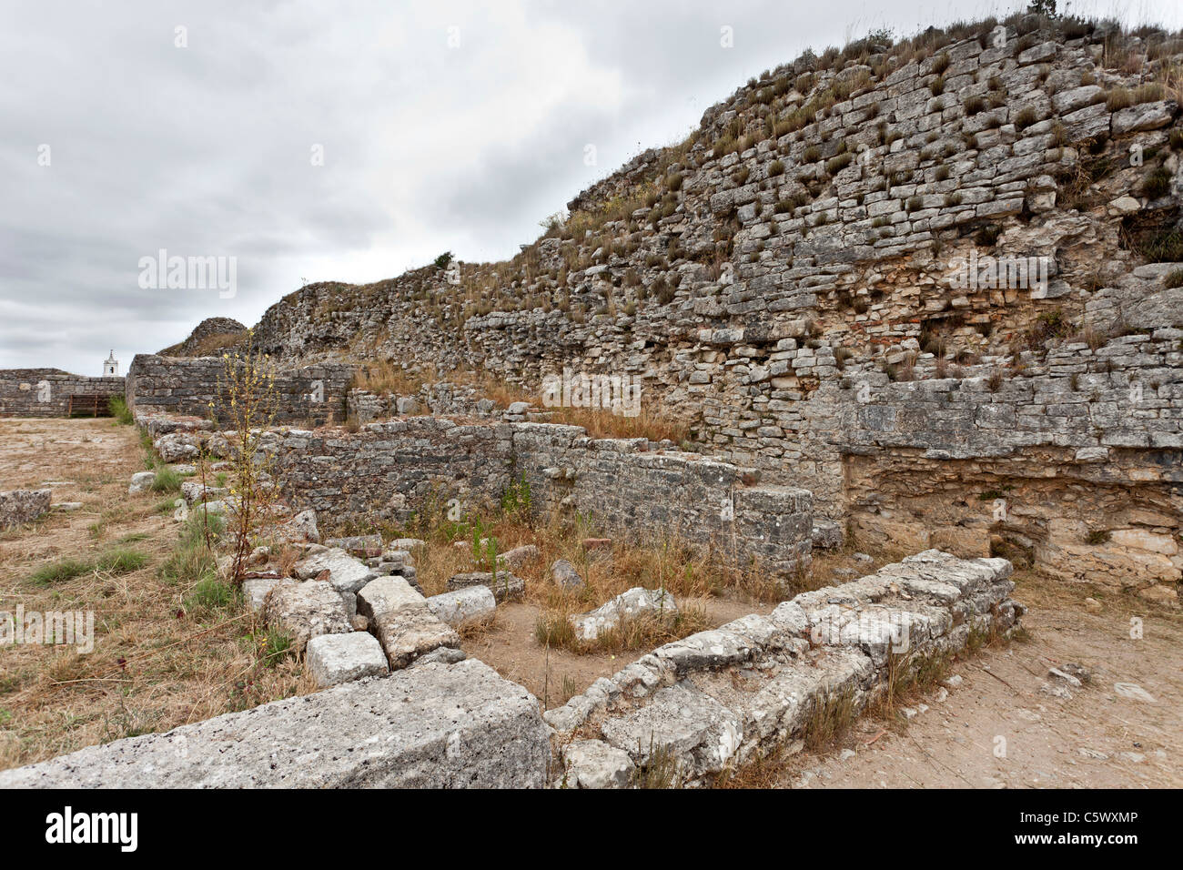 Defensive wall in Conimbriga, the best preserved Roman city ruins in