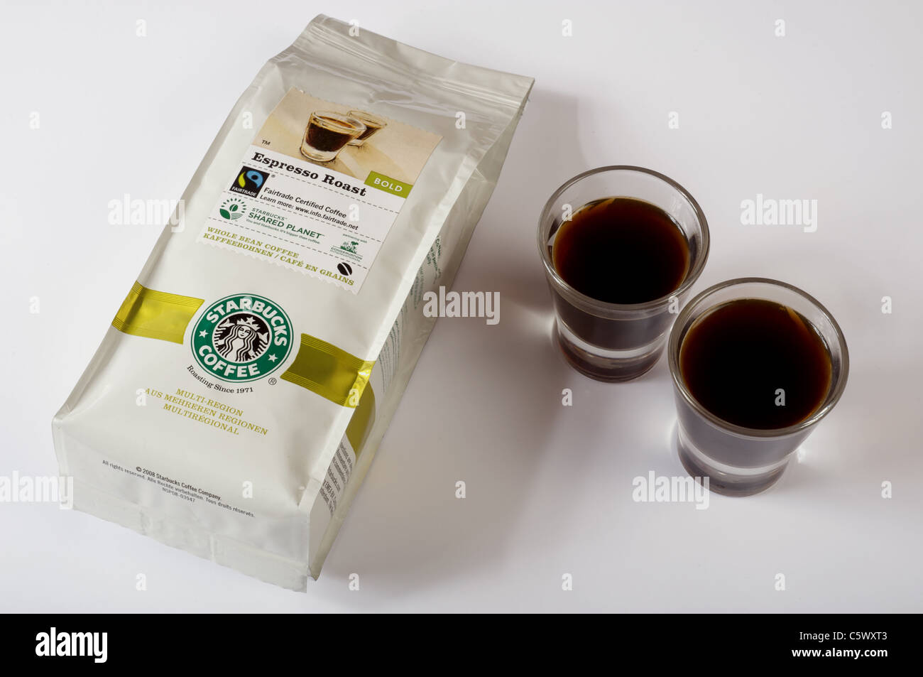 Starbucks Expresso Roast coffee beans Stock Photo