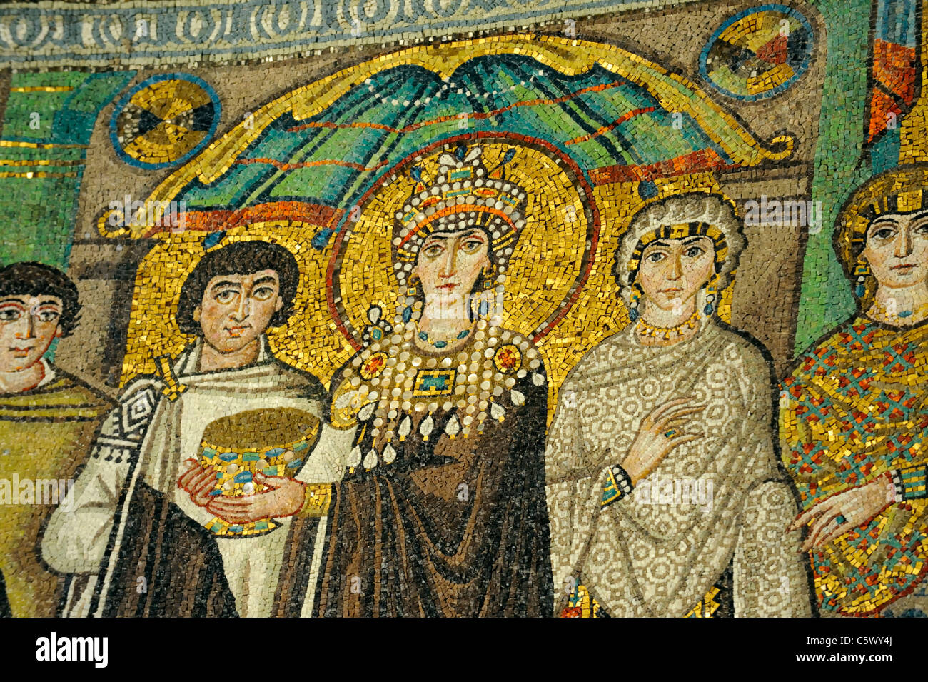 Mosaics in the Basilica di San Vitale in Ravenna Stock Photo
