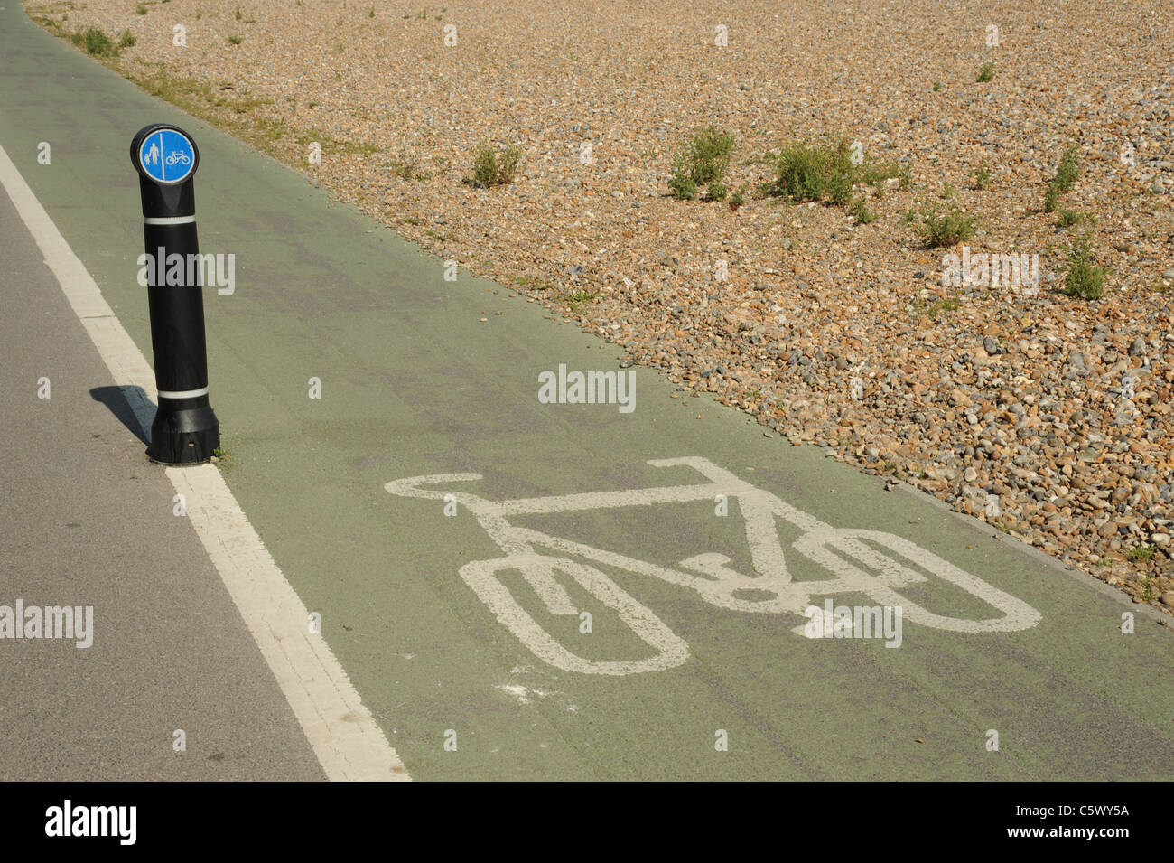 Photograph of a cycle lane Stock Photo