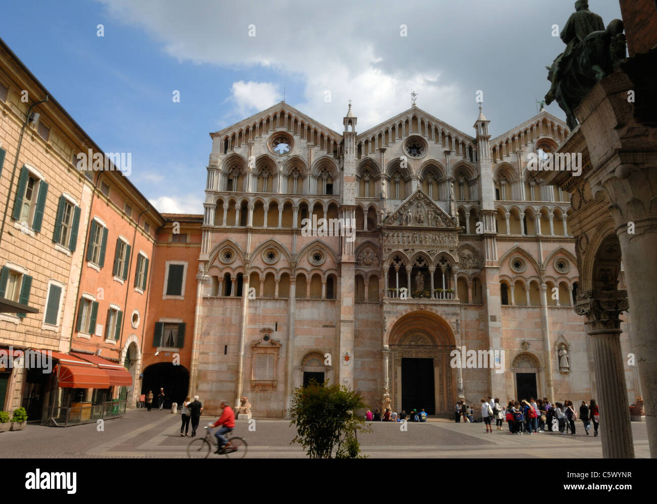 Plazza Cattedrale in Ferrara Stock Photo