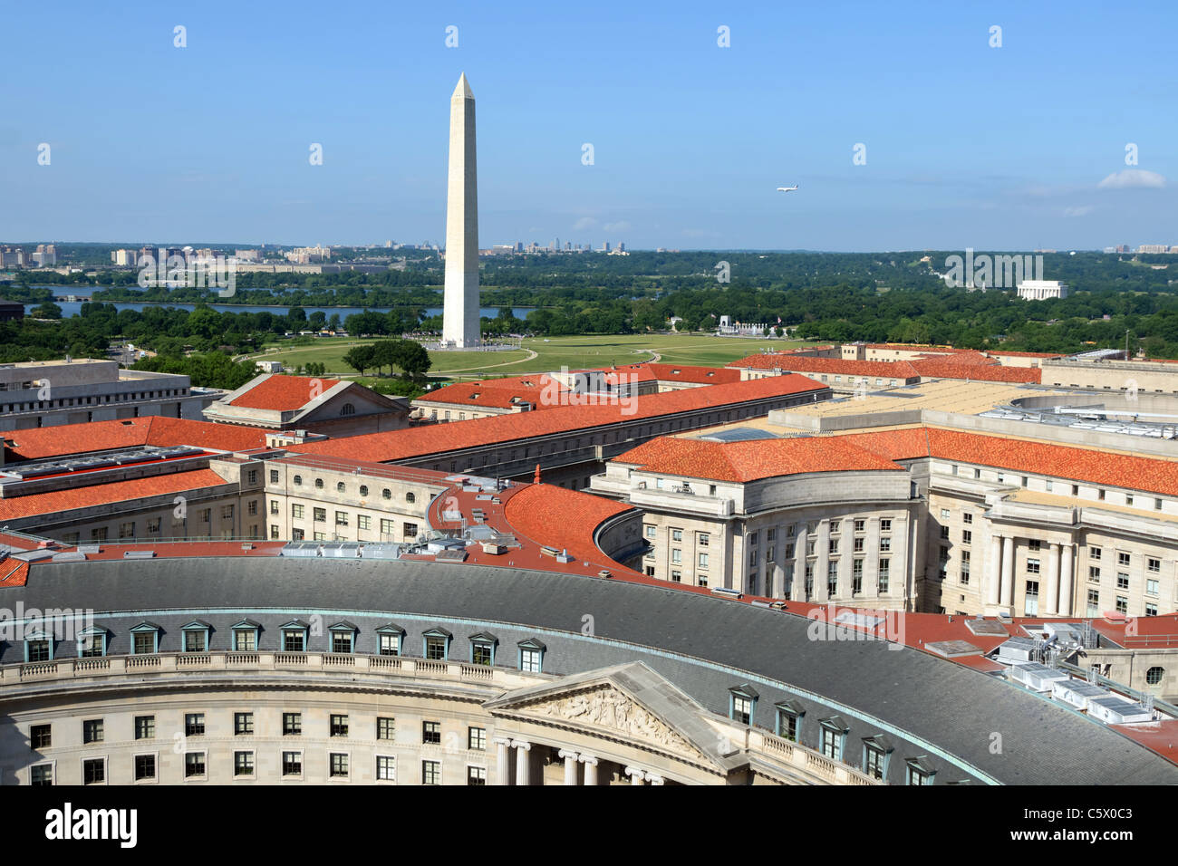 Aerial view on Washington DC Stock Photo