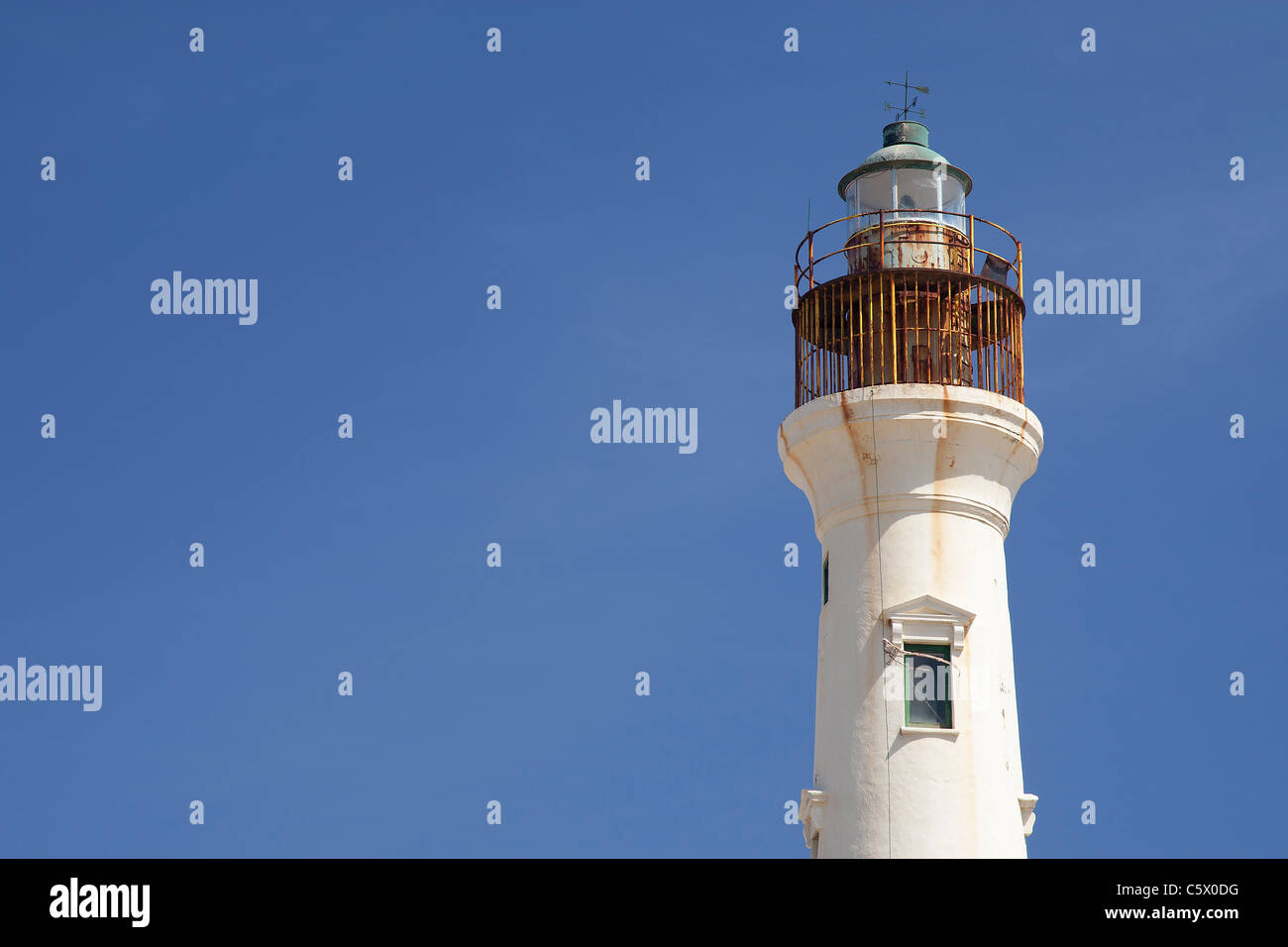 California lighthouse, Arashi Beach, Aruba, Dutch Caribbean Stock Photo
