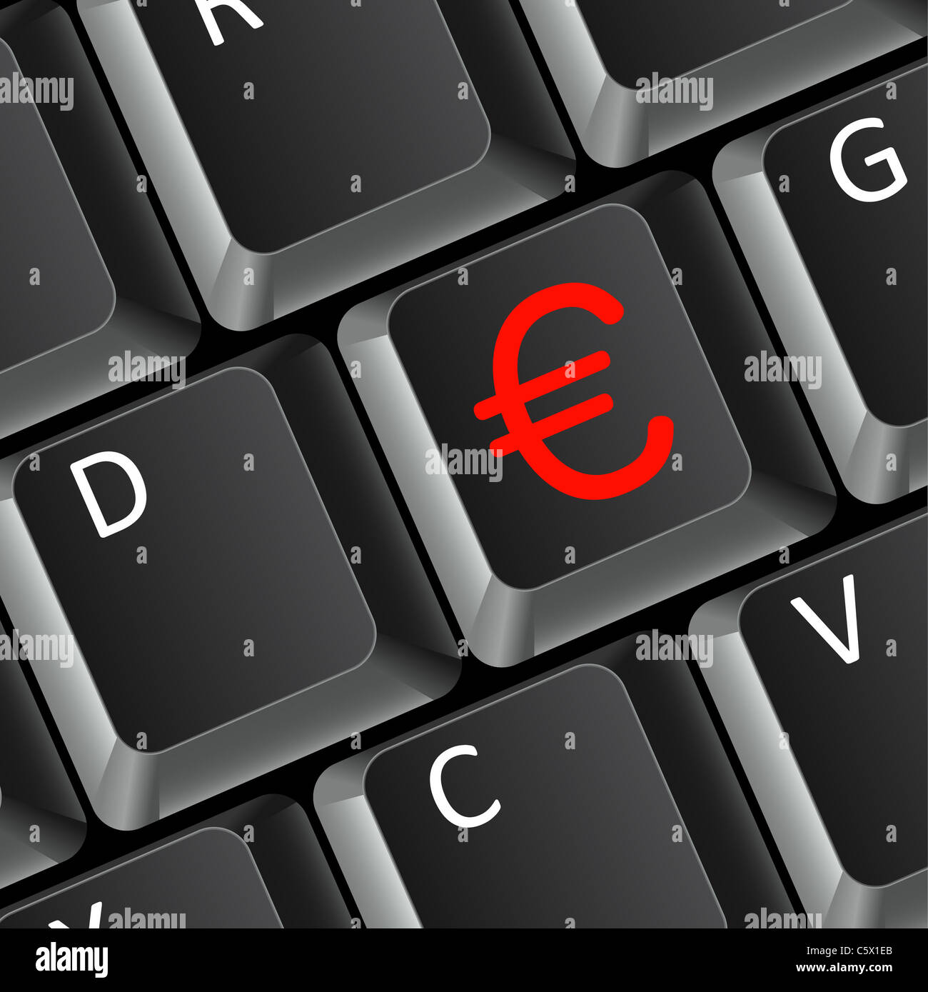 euro money business concept with computer keyboard. Vector illustration ...