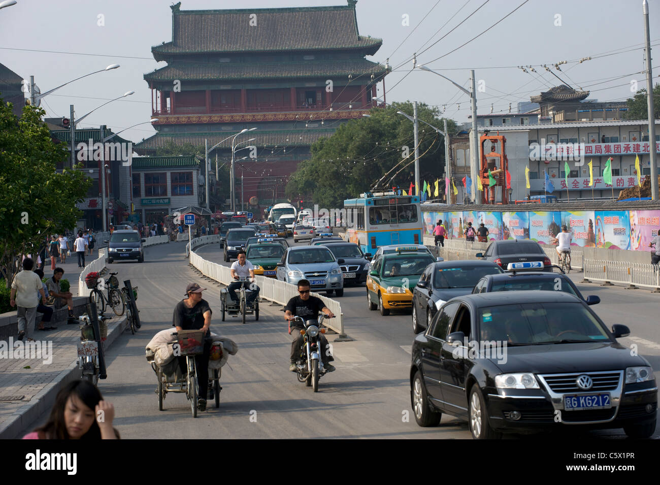 A general scene of Drum Tower area in Beijing, China.03-Aug-2011 Stock Photo