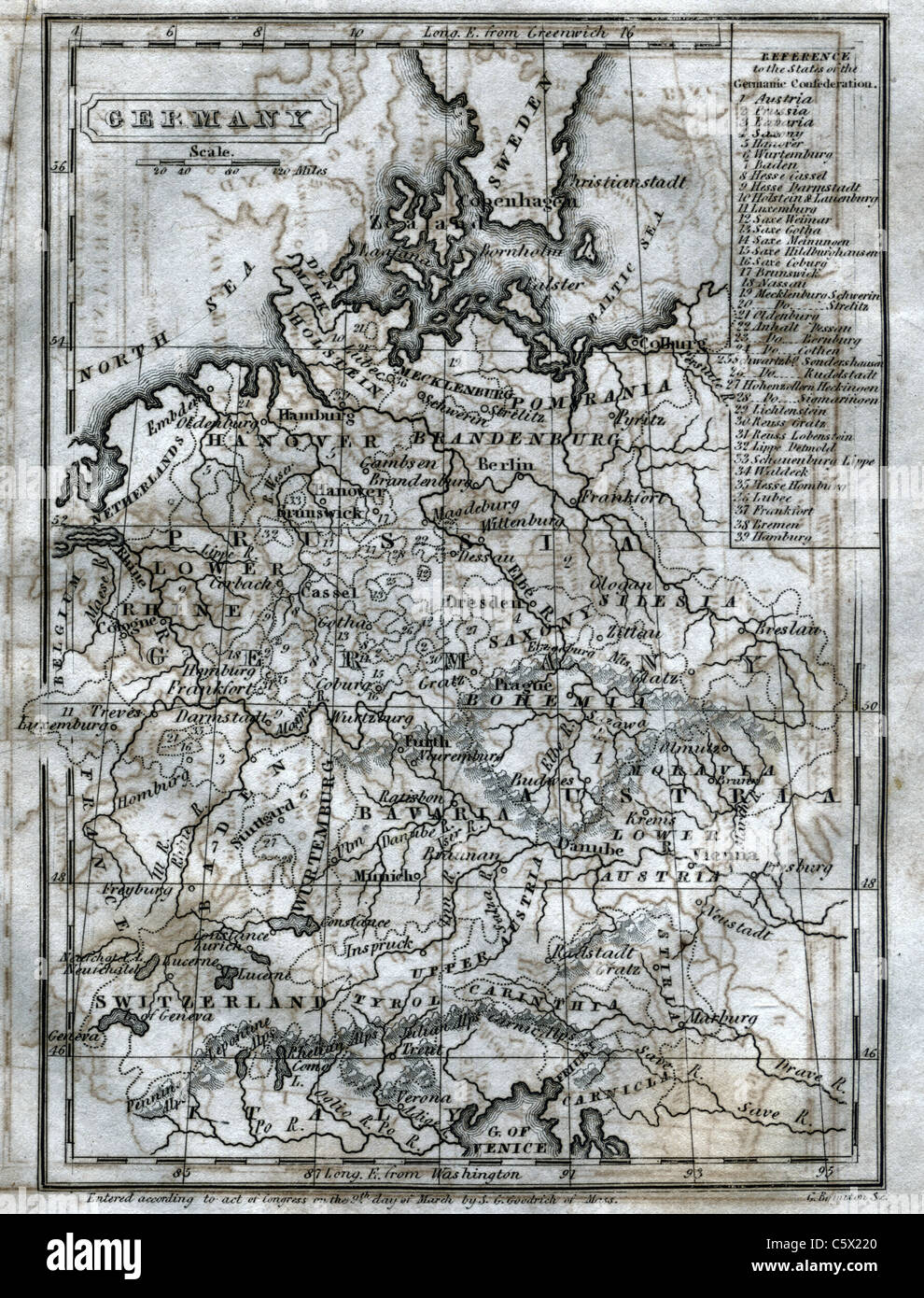 Map of germany 19th century hi-res stock photography and images - Alamy