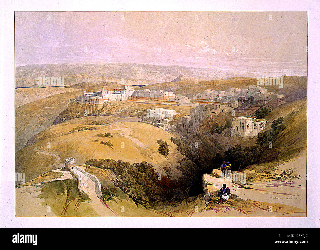 Bethlehem April 6th 1839, Louis Haghe / David Roberts 'The Holy Land, Syria, Idumea, Arabia, Egypt and Nubia' Stock Photo
