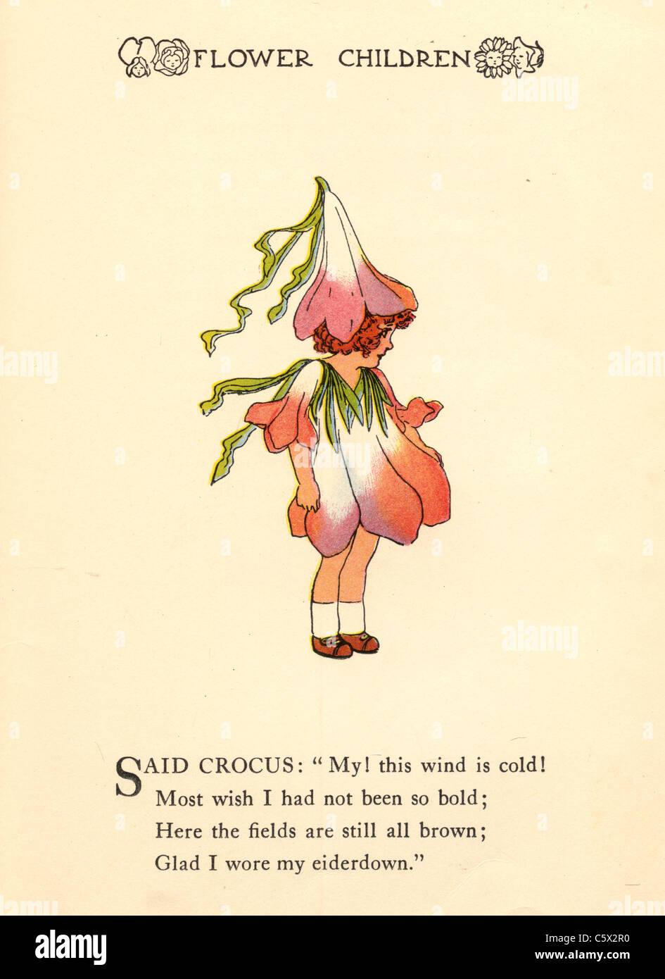 Crocus - Flower Child Illustration from an antiquarian book Stock Photo