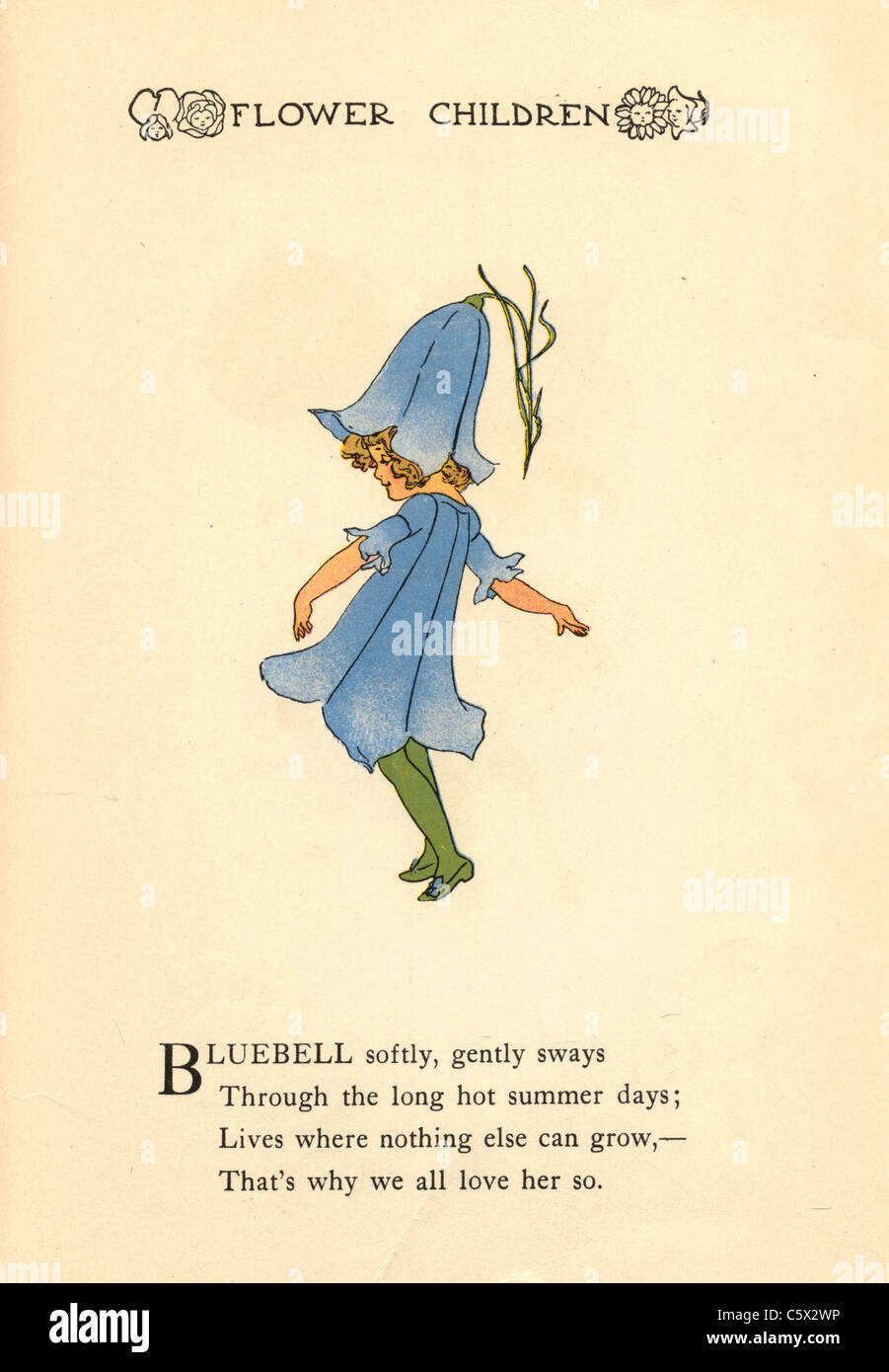 Bluebell - Flower Child Illustration from an antiquarian book Stock Photo