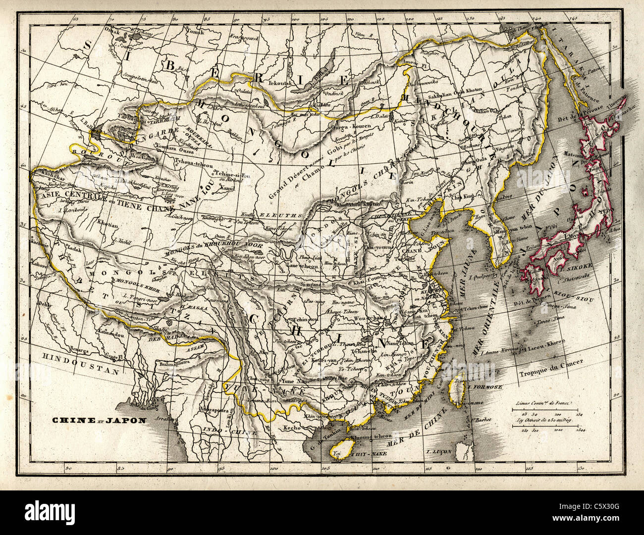 Japan map old hires stock photography and images Alamy