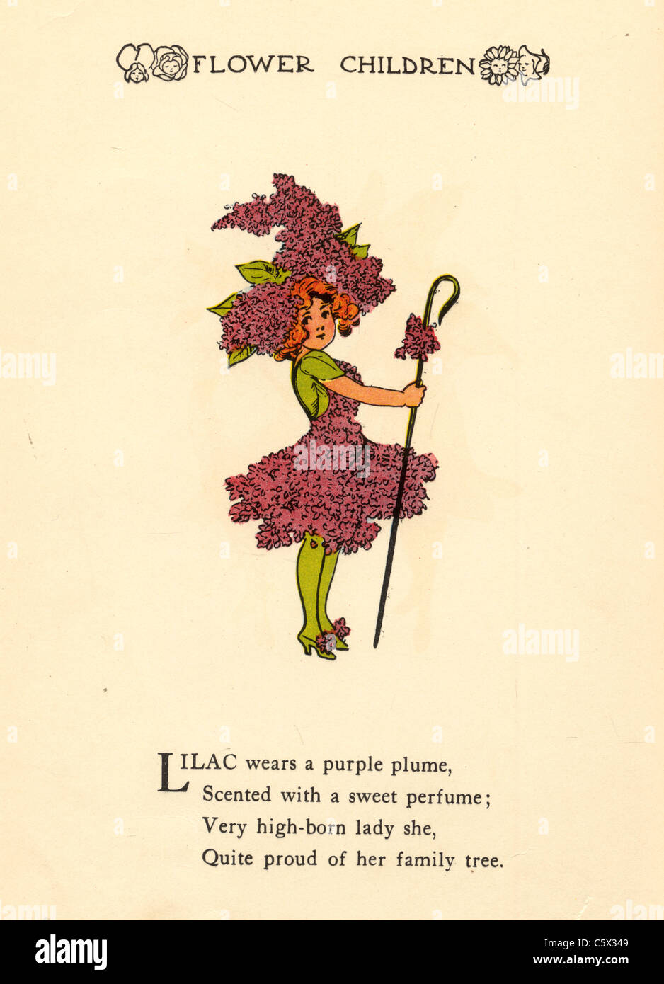 Lilac - Flower Child Illustration from an antiquarian book Stock Photo