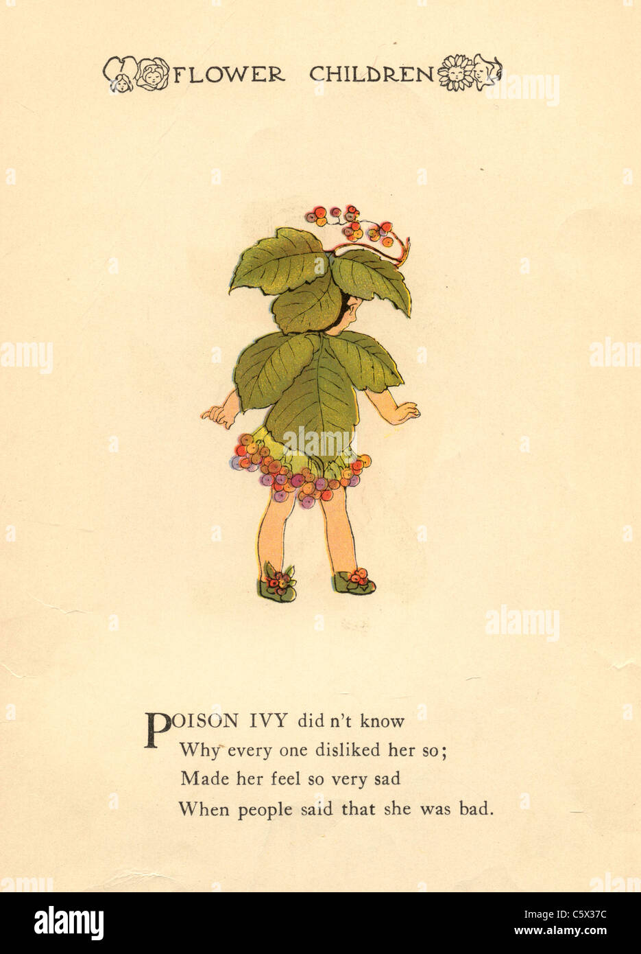 Poison Ivy - Flower Child Illustration from an antiquarian book Stock Photo