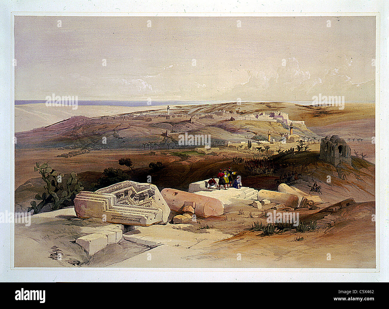 Gaza, March 21st 1839, Louis Haghe / David Roberts 'The Holy Land, Syria, Idumea, Arabia, Egypt and Nubia' Stock Photo