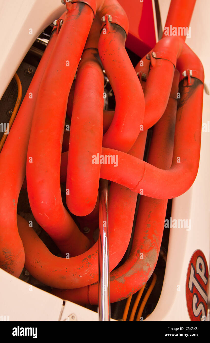 Exhaust system on a historic Formula One car Stock Photo Alamy