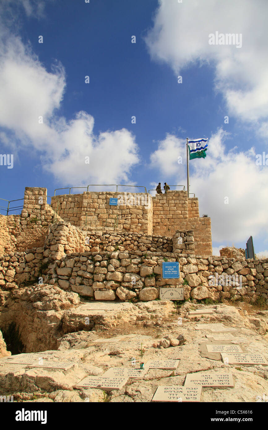 Ruins of the Crusader Castellum Belveern fortress Stock Photo