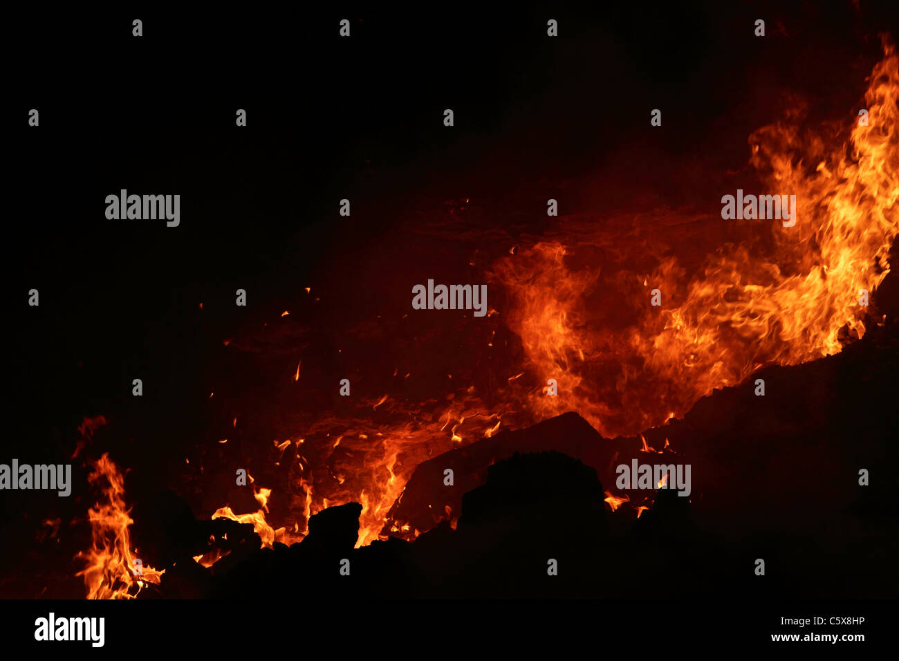 Fire in a coal mine Stock Photo Alamy