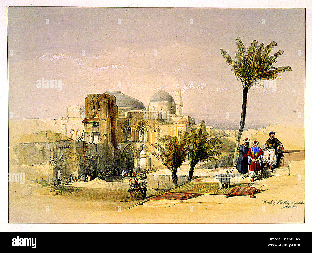 Church of the Holy Sepulchre Jerusalem, Louis Haghe / David Roberts 'The Holy Land, Syria, Idumea, Arabia, Egypt and Nubia' Stock Photo