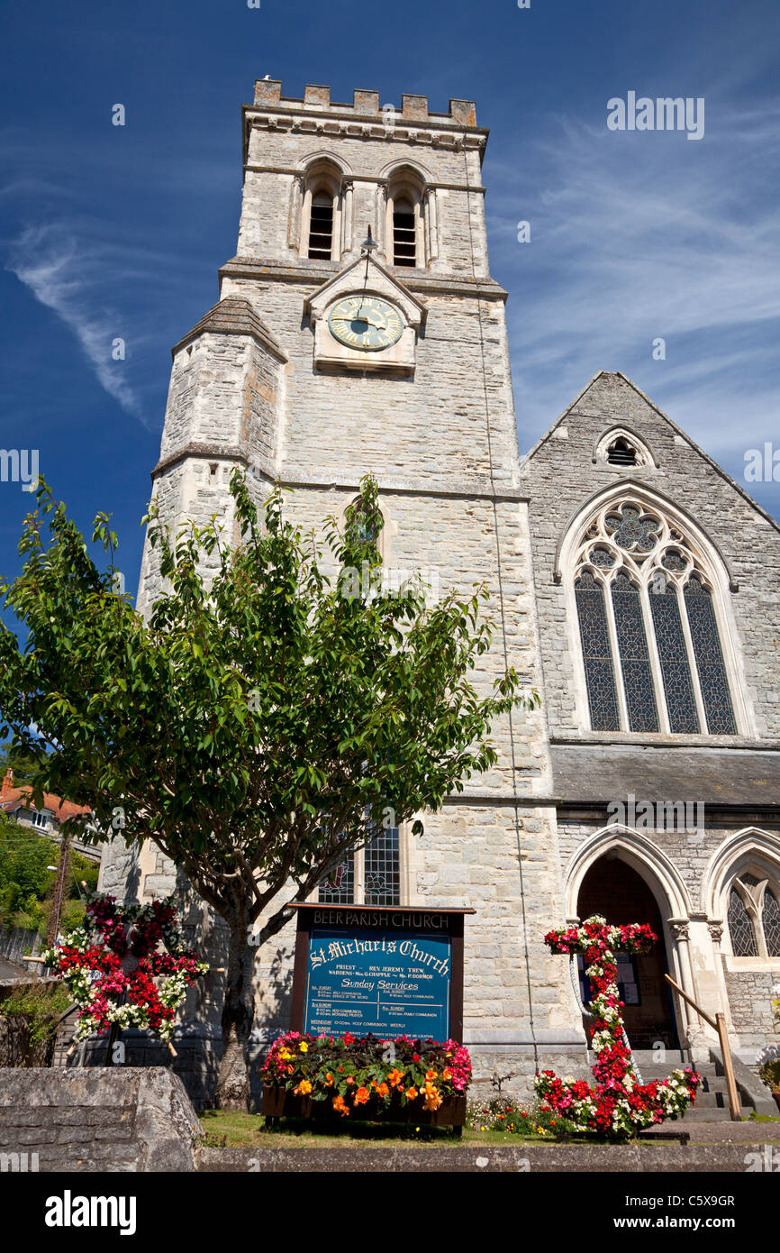 St Michael's Church, Beer, Devon Stock Photo Alamy