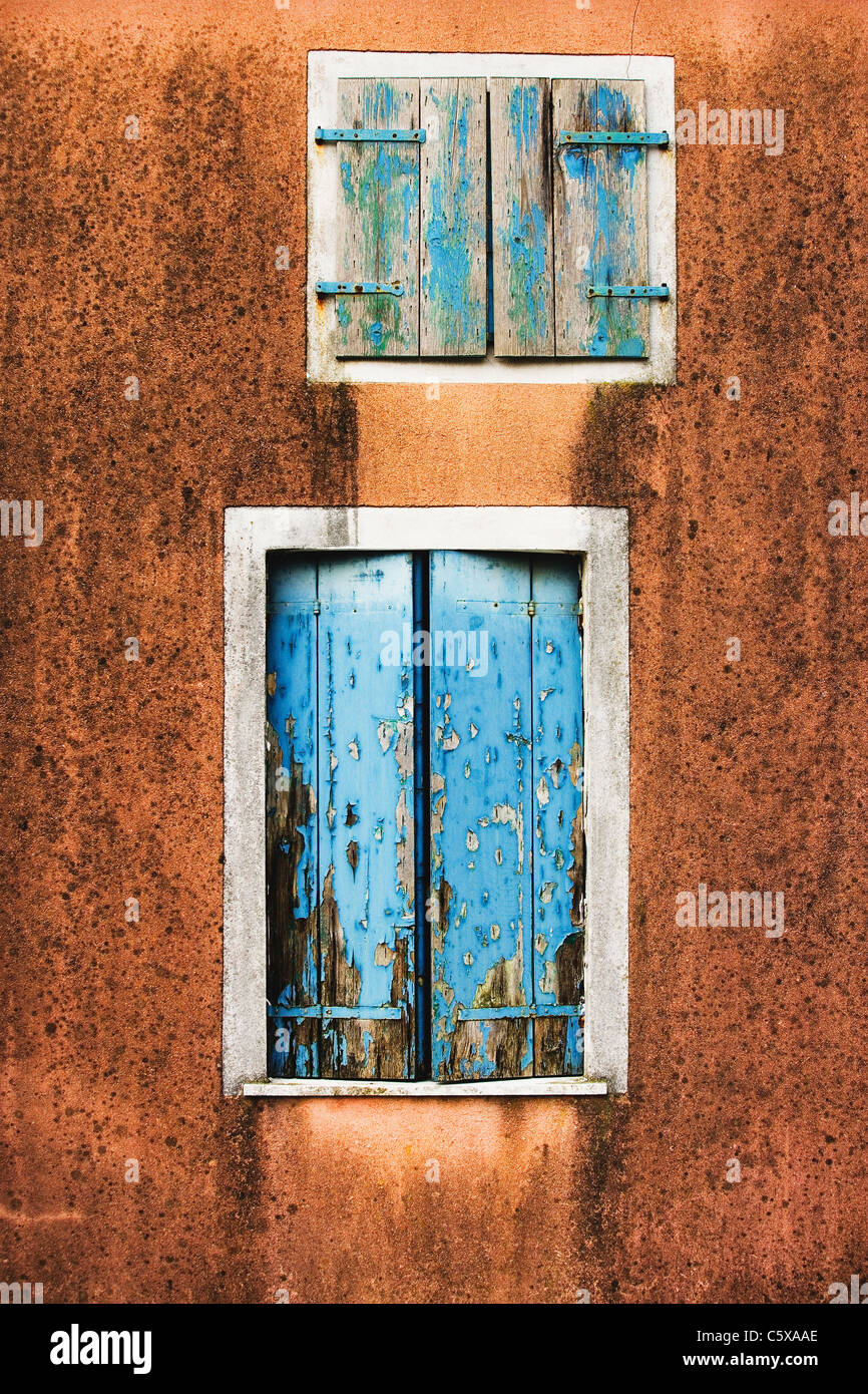 Weathered Window Feature Facade, weathered window shutters, close up Stock Photo - Alamy
