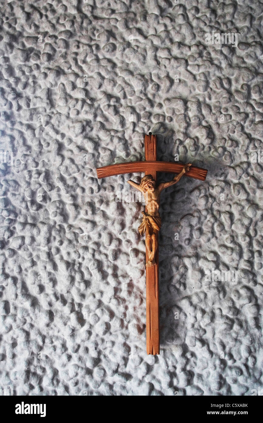 Austria, Salzburger Land, Crucifix on wall, close up Stock Photo