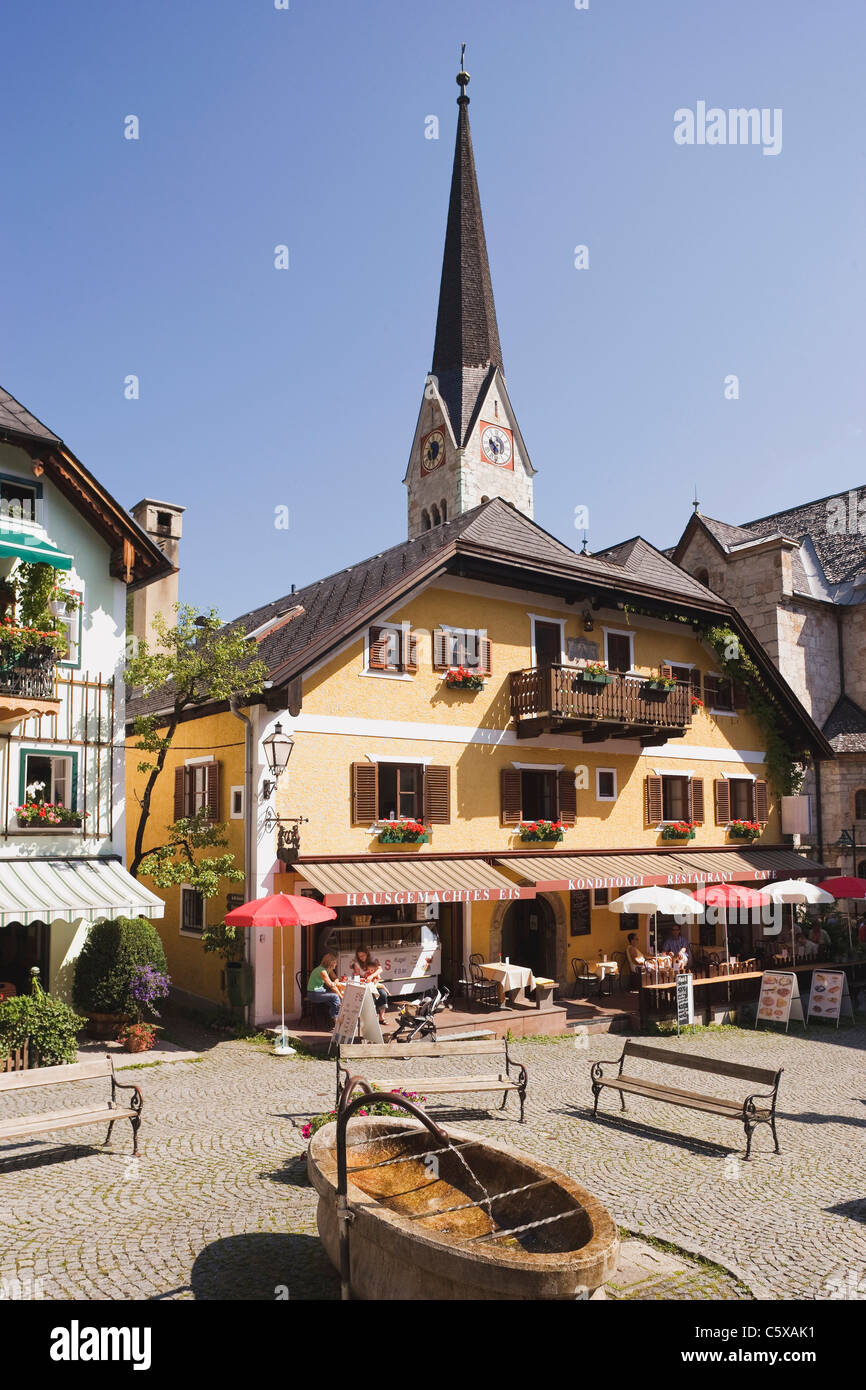 Austria, Salzkammergut, Hallstatt, Marketplace Stock Photo