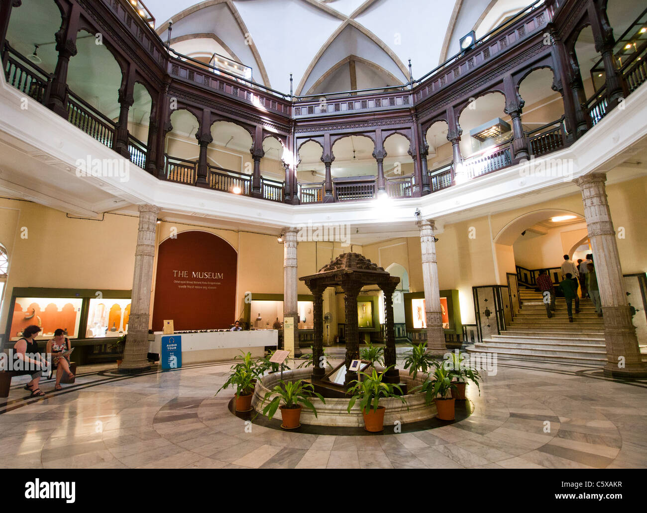 The main entrance hall inside the Chhatrapati Shivaji Maharaj Vastu Sangrahalaya formerly Prince of Wales Museum in Mumbai India Stock Photo