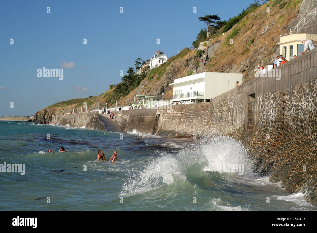 Tide on the beach in Granville (Manche, Normandy, France Stock Photo