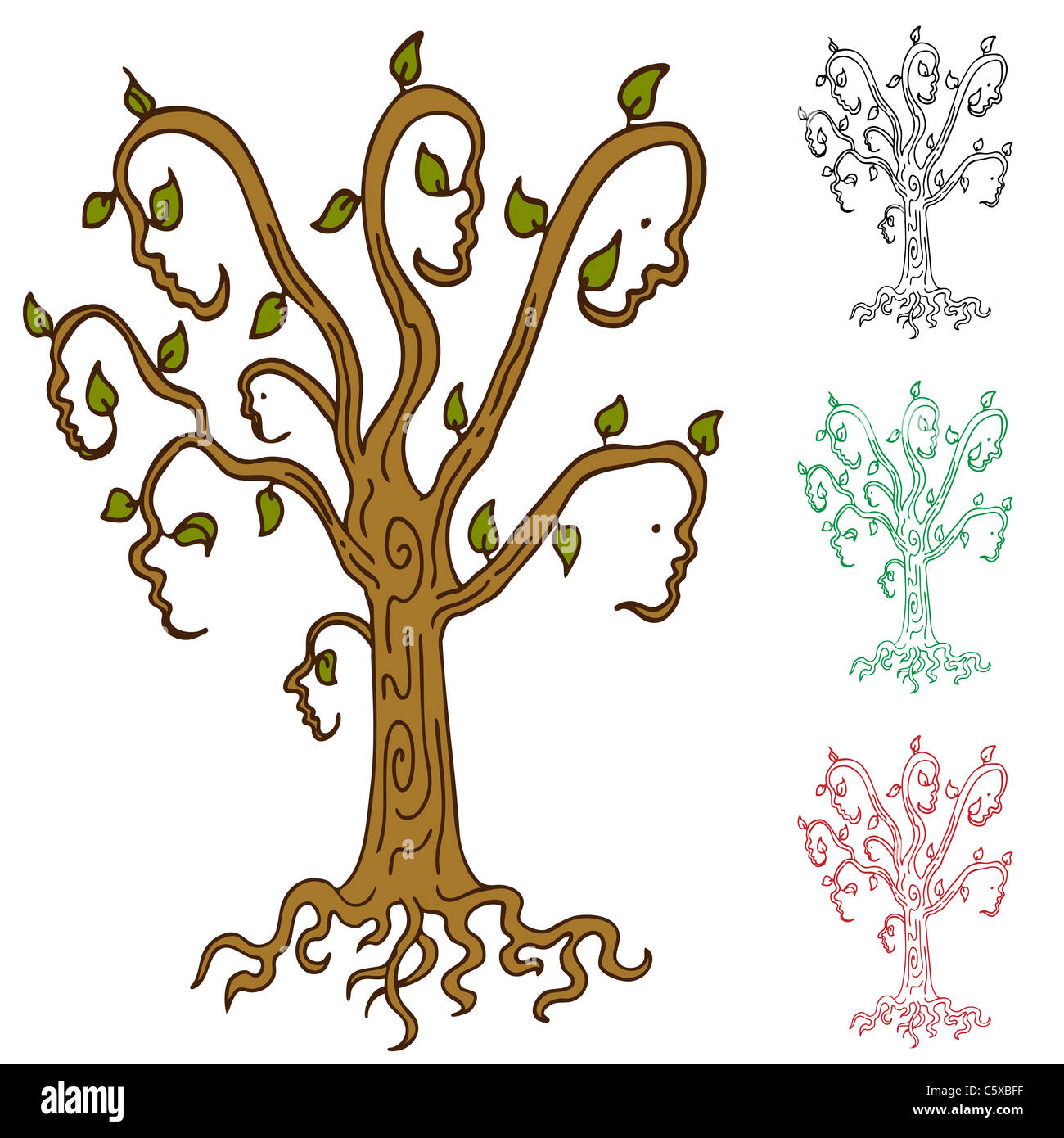 Notebook design abstract family tree with roots Vector Image