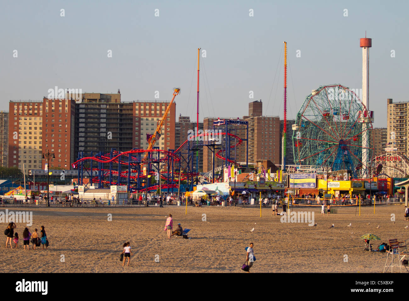 Coney island beach boardwalk hi-res stock photography and images - Alamy