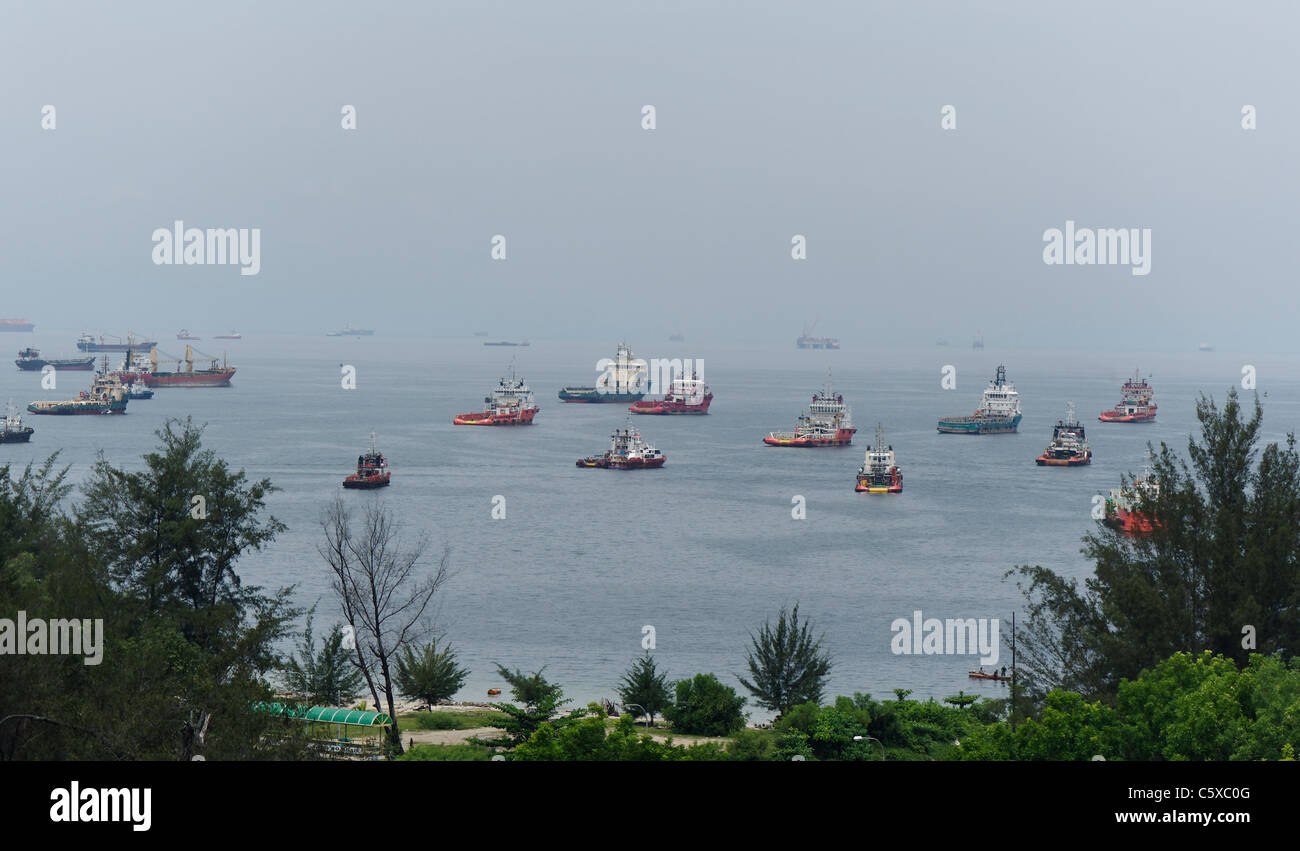 Shipping and boats in Labuan, Malaysia Stock Photo