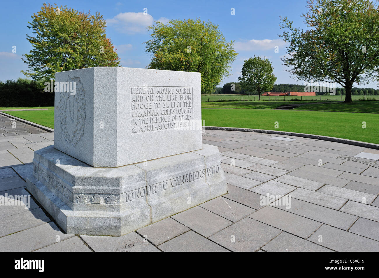 Canadian Hill 62 / Sanctuary Wood WW1 Memorial, a First World War One site at Zillebeke, West Flanders, Belgium Stock Photo