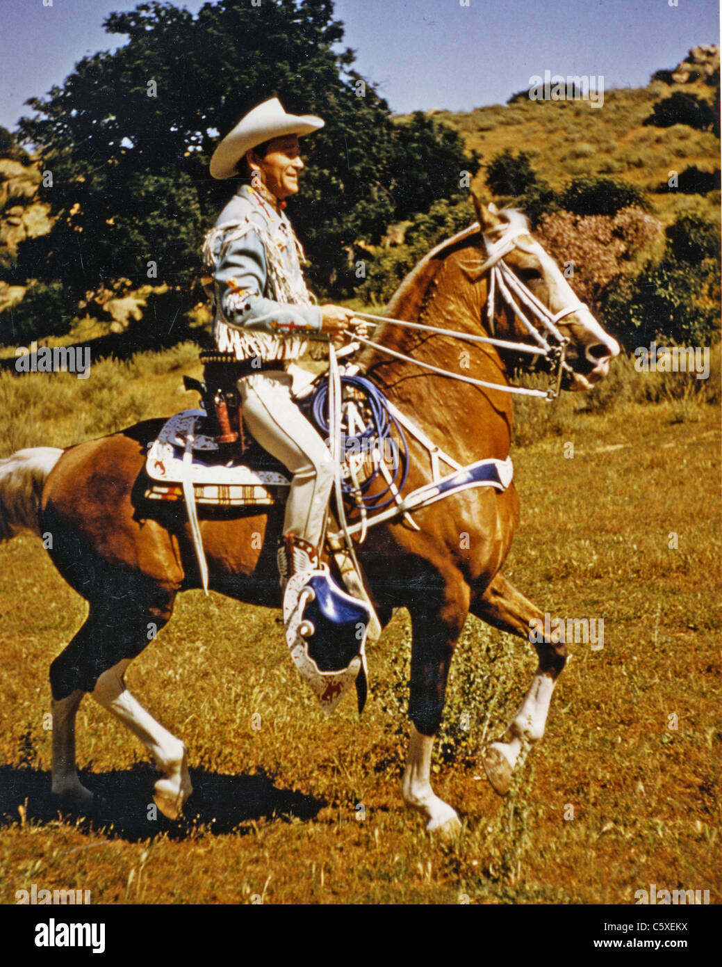 ROY ROGERS (19111998) US singer and cowboy film actor wit his horse