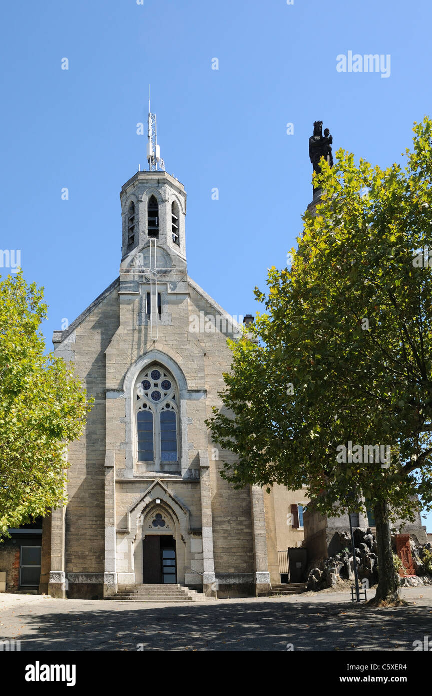 Church of “Notre Dame de Pipet” on Mont Pipet Vienne France “Notre Dame de Pipet” Stock Photo