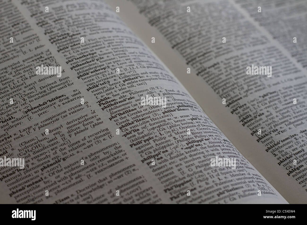 Close up view of a dictionary Stock Photo