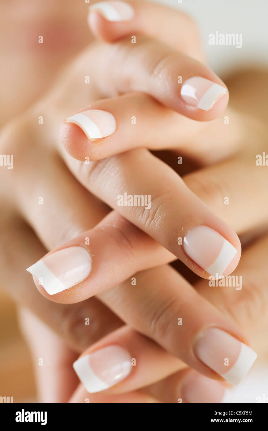 manicured nails Stock Photo