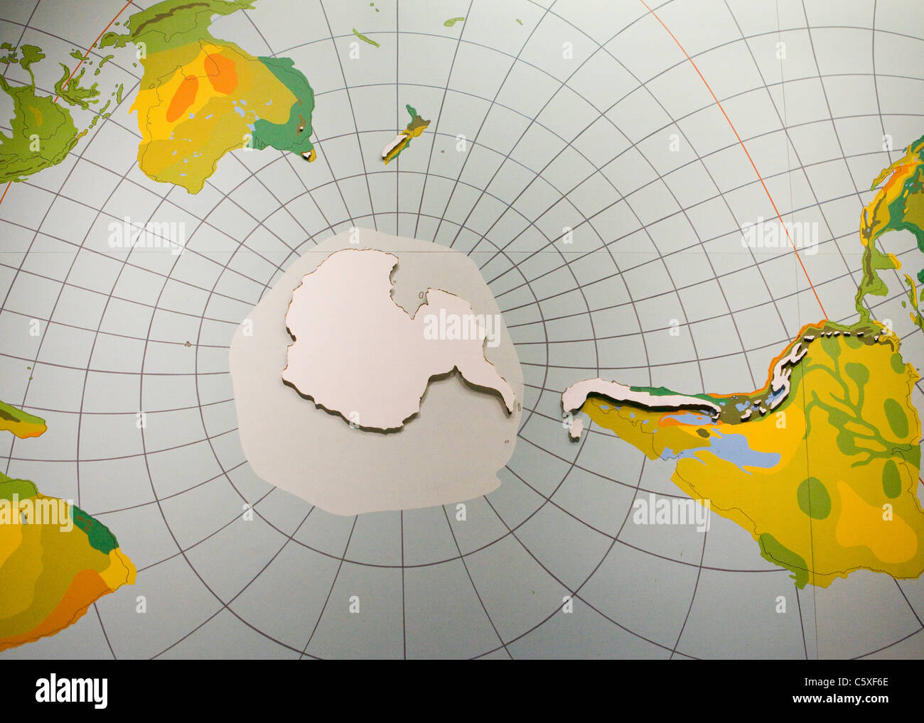 Map of the Last Glacial Maximum - Southern Hemisphere Stock Photo