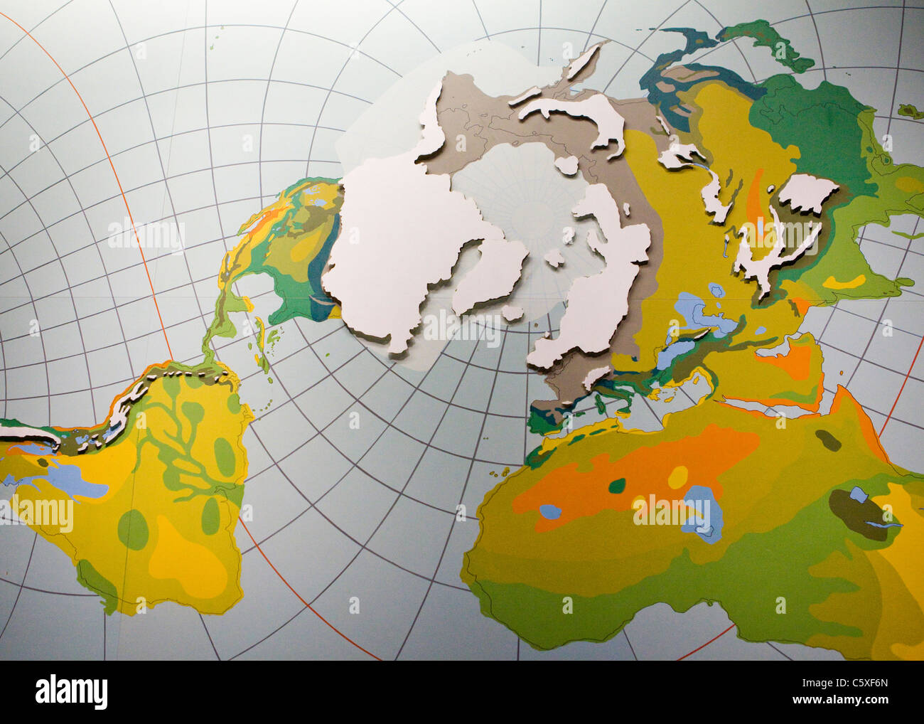 Map of the Last Glacial Maximum - Northern Hemisphere Stock Photo