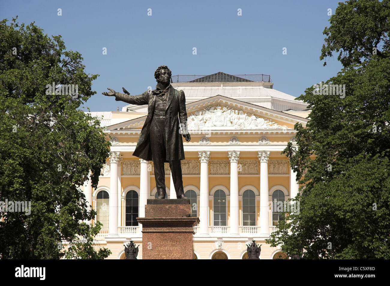 Alexander Pushkin statue, outside the State Russian Museum, St ...