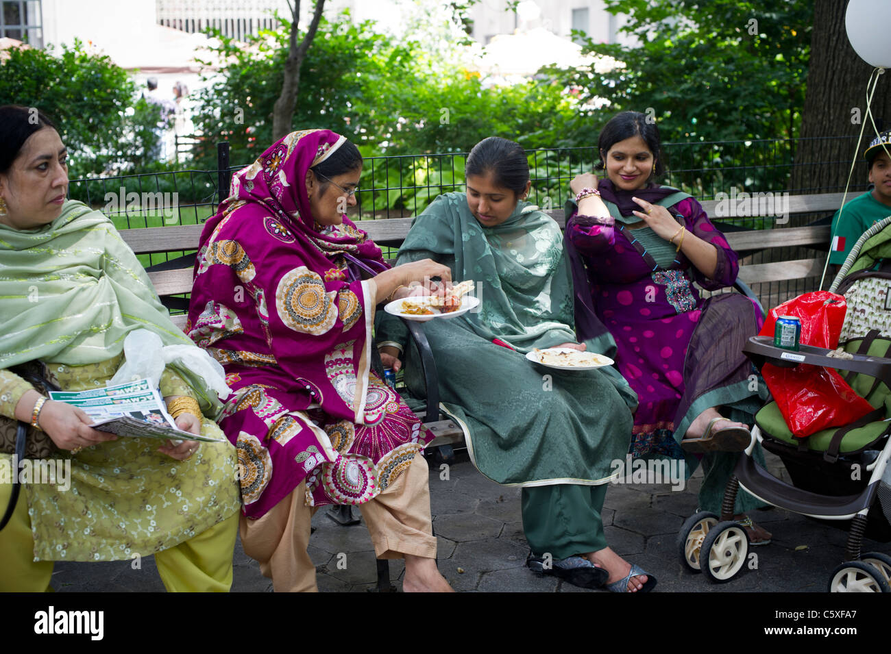Pakistani-Americans gather in Madison Square Park in New York Stock Photo