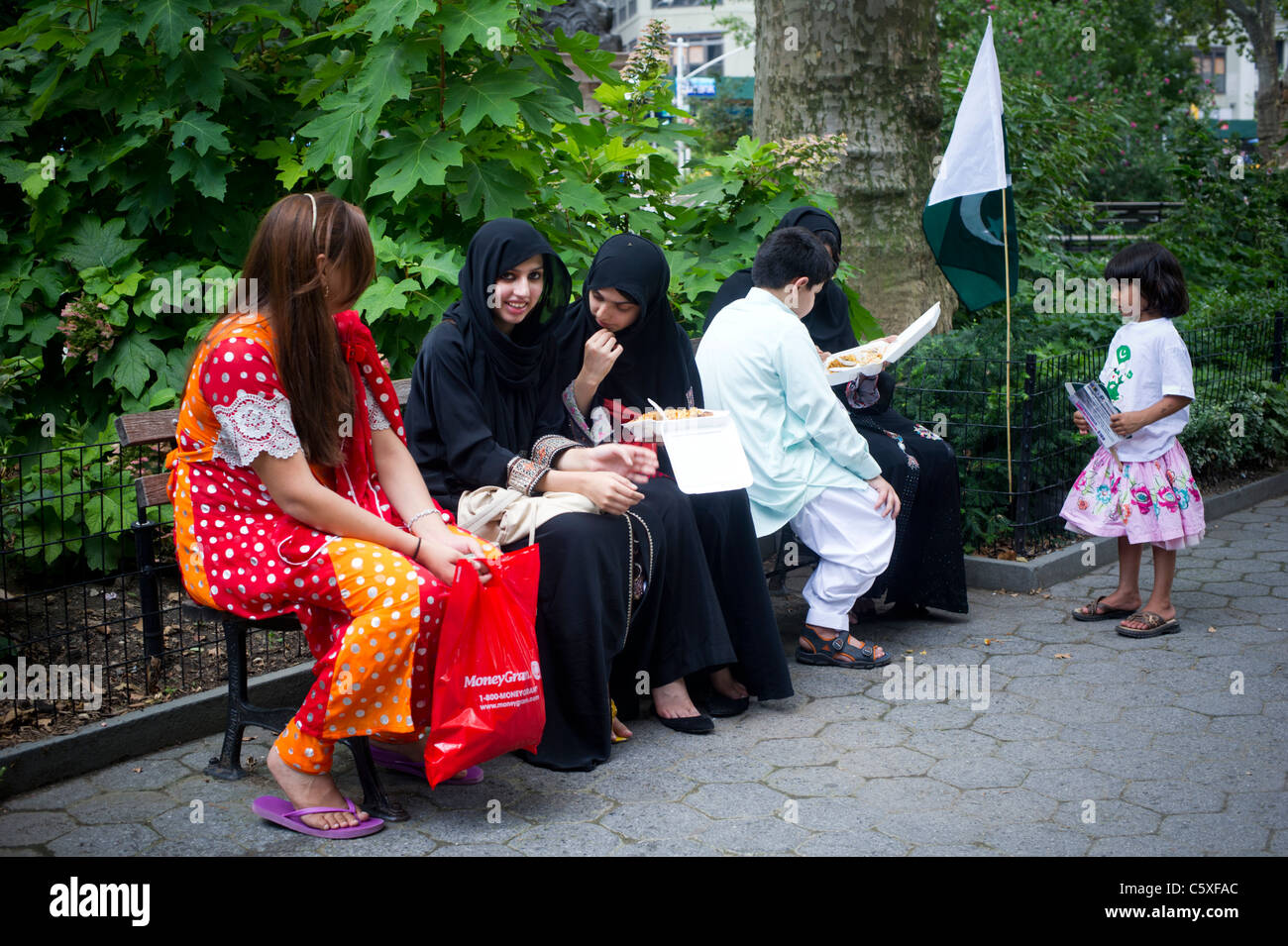 PakistaniAmericans gather in Madison Square Park in New York Stock