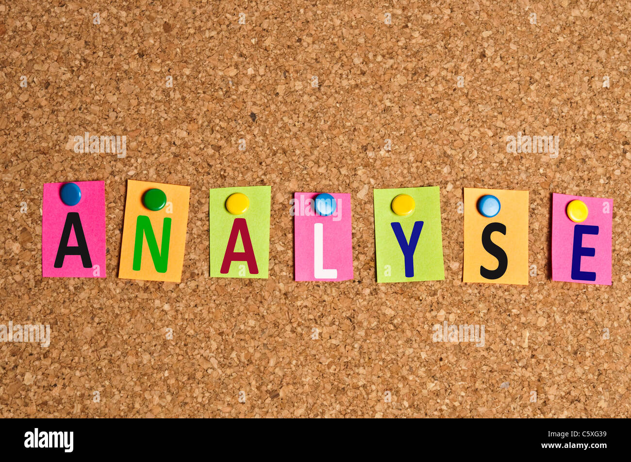 Analyse word made of post it Stock Photo
