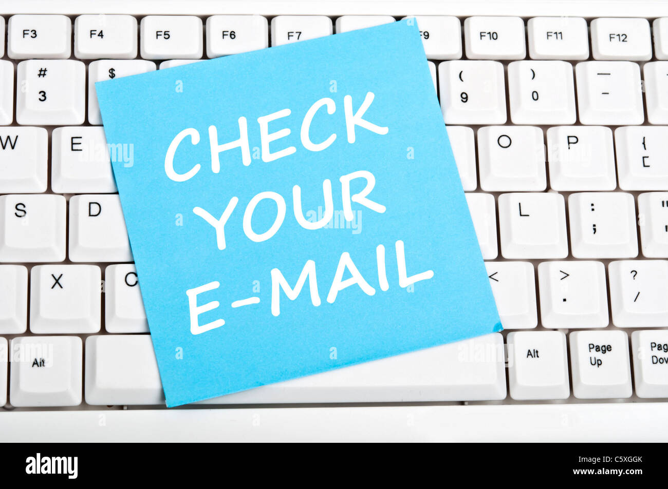 Check your emaail mesage on keyboard Stock Photo Alamy