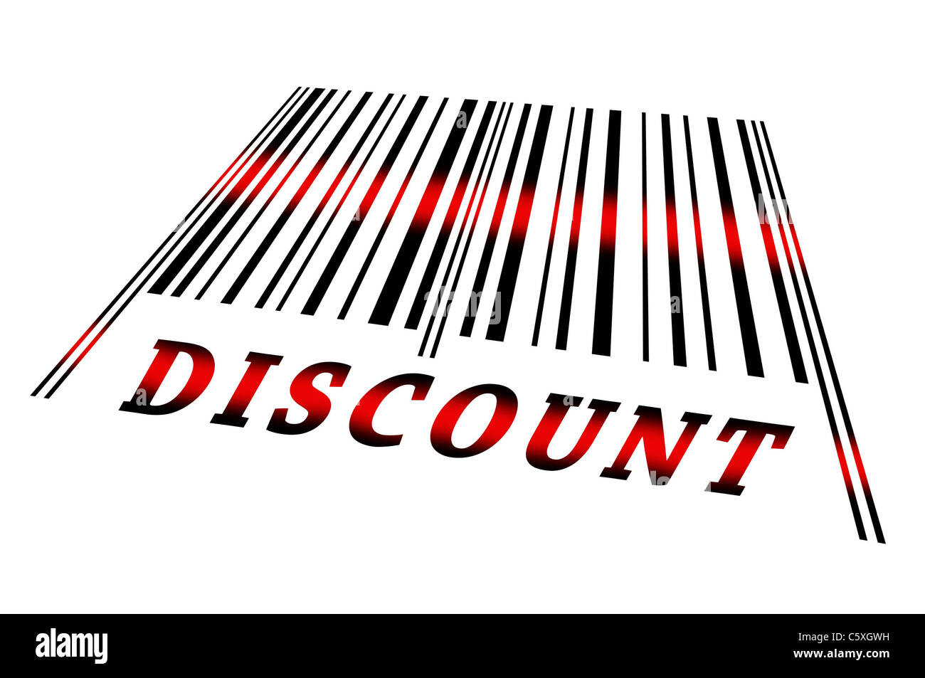 Discount word on barcode scanned Stock Photo Alamy