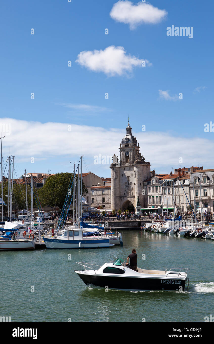 Lighthouse in the old harbour from La Rochelle, Charente Maritime, France Stock Photo