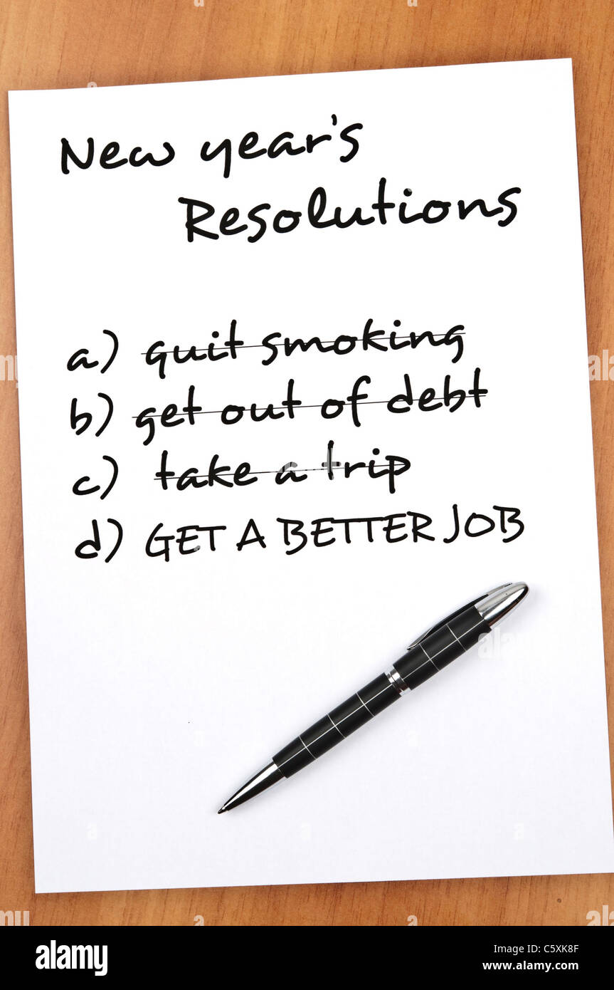 New year resolution with as most important Stock Photo