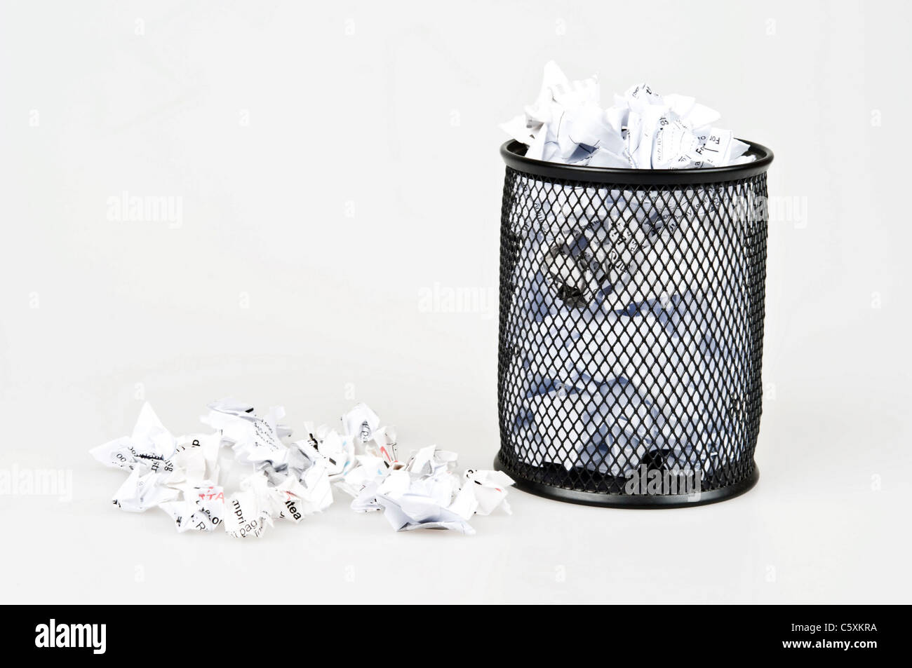 Isolated office paper trash on white Stock Photo