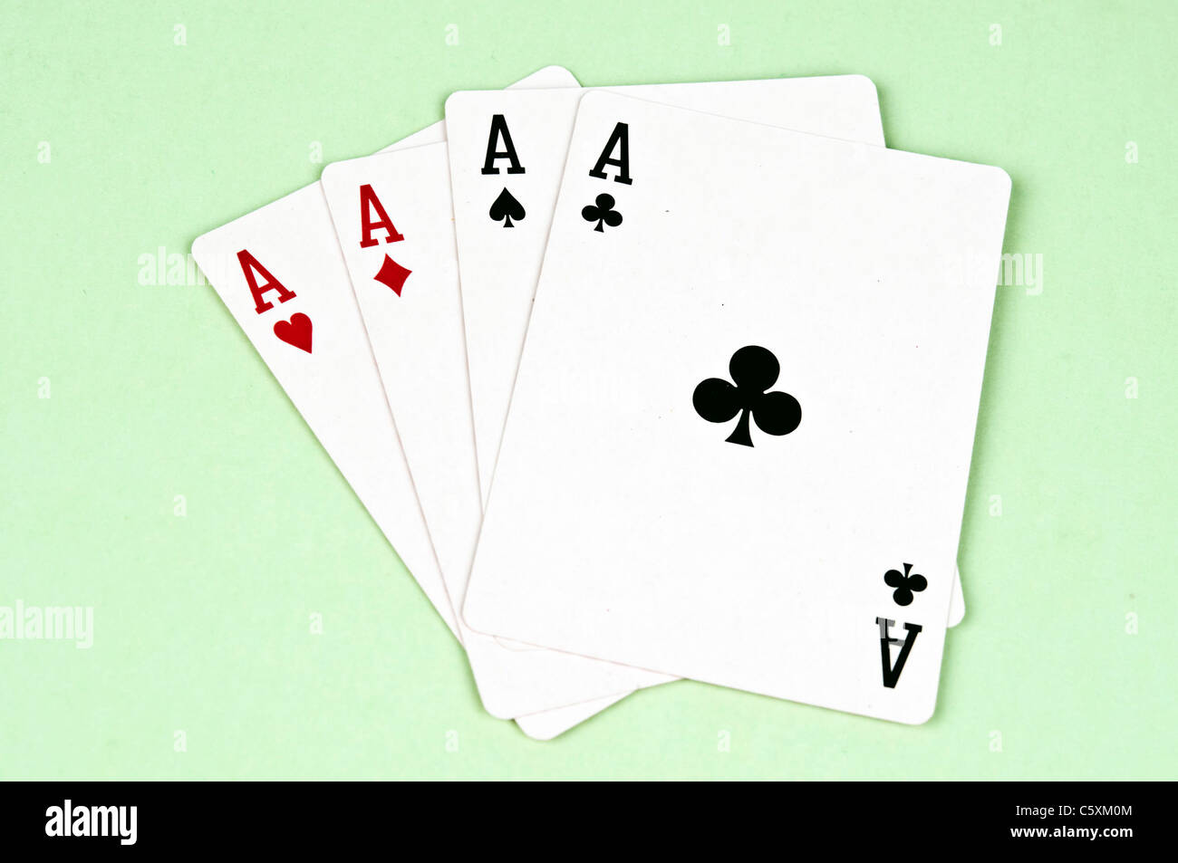 Four aces in card game Stock Photo Alamy